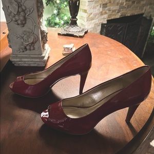 Red Peek a Boo Pumps / Heels